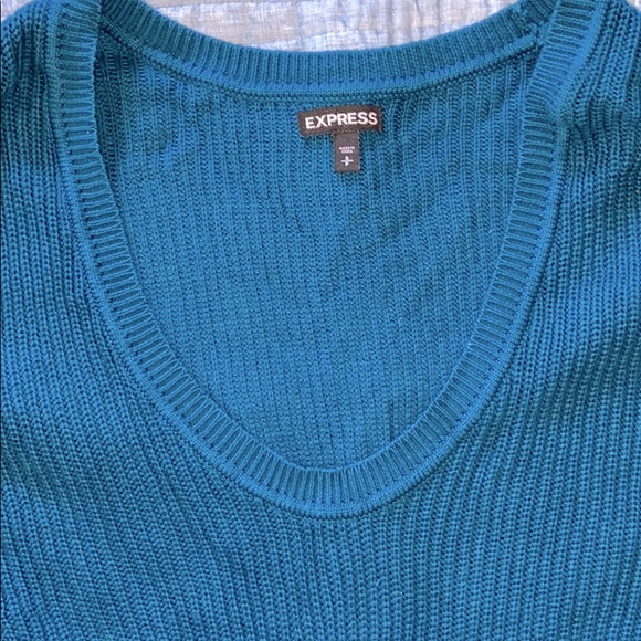 EXPRESS | Blue Oversized Sweater - Picture 3 of 3